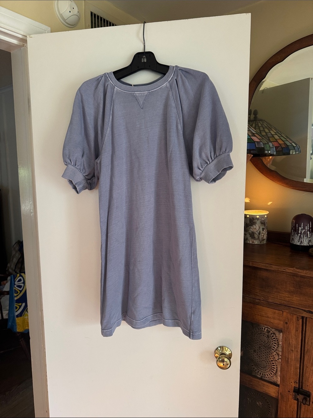 Universal Thread Heather Gray/Blueish Puff-Sleeve T-Shirt Dress NWT size XS